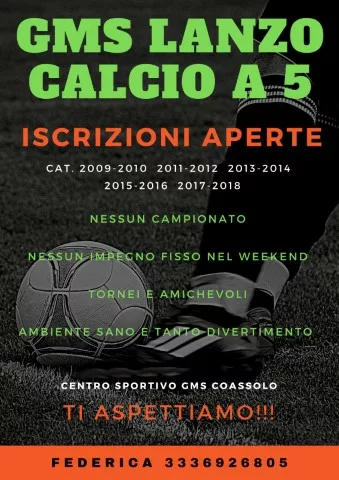Calcio a 5 Lanzo iscrizioni 2023 2024
